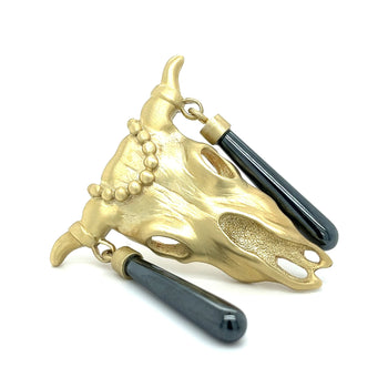 Vintage 14K Brushed Yellow Gold MIGNON FAGET signed Dead Bull Brooch or Pendant – Assay Jewelers