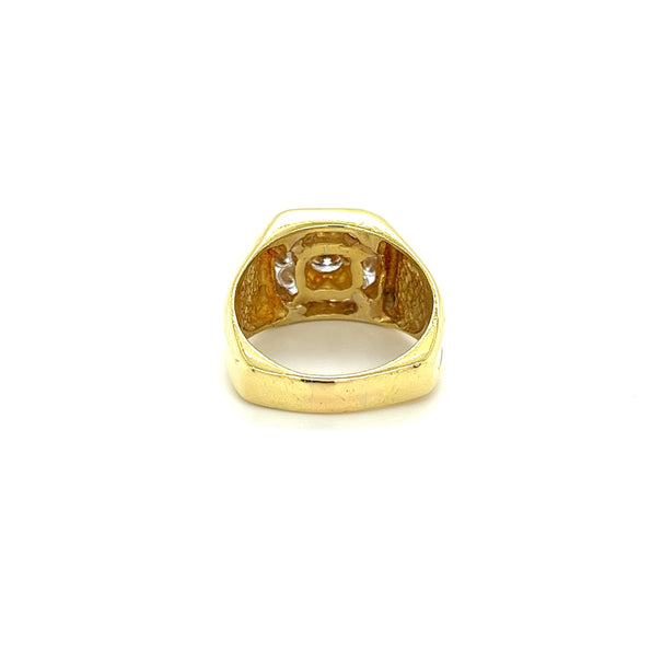 Vintage 1.5 Carat Natural Diamond Men's Ring in 18K Gold