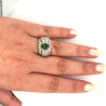 Vintage 1.50 Carat Oval Cut Green Tsavorite and Diamond Cluster Ring