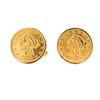 Vintage 22K Yellow Gold Lady Liberty and Quarter Eagle 2.5 Dollar Coin Cufflinks