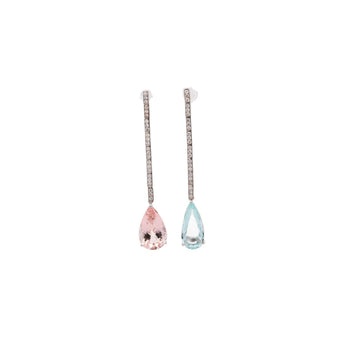 Vintage 26 CTTW Aquamarine, Kunzite & Diamond Detachable Mix/Match Earrings – Assay Jewelers