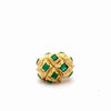 Vintage 3.20 Carat Emerald Bombe Dome Sputnik 18K Gold Statement Ring