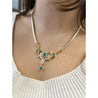 Vintage 5 Carat Emerald & Diamond Necklace in 14K Gold