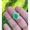 Vintage 5 Carat Pear Cut Emerald Crossover Double Split Shank 14K Gold Ring