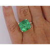 Vintage AGL Certified 11.28 Carat Colombian Emerald & Old Euro Cut Diamond Ring