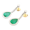 Vintage Art Deco AGL Cert. 10 Carat Colombian Emerald Pear Drop Platinum Earrings