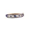 Vintage Art Deco Estate Blue Sapphire, Diamond & Enamel Bangle Bracelet