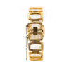 Vintage Bucherer 18K Gold Ladies Textured Square Link Bracelet Watch