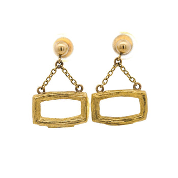 Vintage Bucherer 18K Yellow Gold Brushed Finish Dangle Earrings – Assay Jewelers