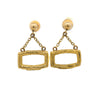 Vintage Bucherer 18K Yellow Gold Brushed Finish Dangle Earrings