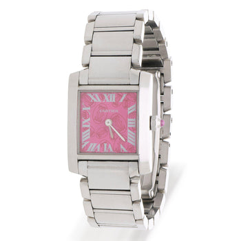 Vintage Cartier Tank Francaise Pink Dial Steel Quartz Watch Limited Edition 2006 – Assay Jewelers