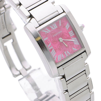 Vintage Cartier Tank Francaise Pink Dial Steel Quartz Watch Limited Edition 2006 – Assay Jewelers