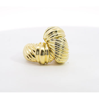 Vintage David Yurman 14K Yellow Gold "Cable Rope" Motif Clip On Earrings – Assay Jewelers