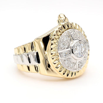 Vintage Diamond Platinum and 18K Gold Unisex Watch Face Ring – Assay Jewelers