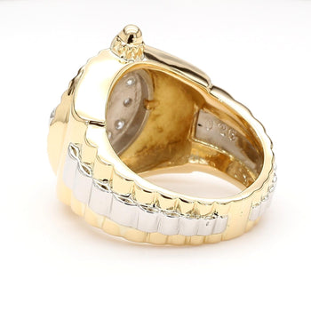Vintage Diamond Platinum and 18K Gold Unisex Watch Face Ring – Assay Jewelers