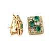 Vintage Natural Emerald & Diamond Earring and Ring Jewelry Set in 18K Gold