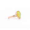 Vintage Oscar Friedman Signed 1.50 Carat Pear-Shaped Opal and Diamond 14K Rose Gold Ring