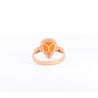 Vintage Oscar Friedman Signed 1.50 Carat Pear-Shaped Opal and Diamond 14K Rose Gold Ring