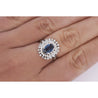 Vintage Platinum 1.18 Carat Oval Blue Sapphire & Diamond Halo Filigree Ring