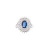 Vintage Platinum 1.18 Carat Oval Blue Sapphire & Diamond Halo Filigree Ring