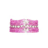 Vintage Platinum Diamond & Pink Sapphire Bead Bracelet