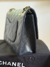 Vintage Rare Original Chanel Medium Classic Flap – Navy Blue Caviar Leather