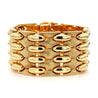 Vintage Retro 18K Yellow Gold Wide Multi-Link Bracelet