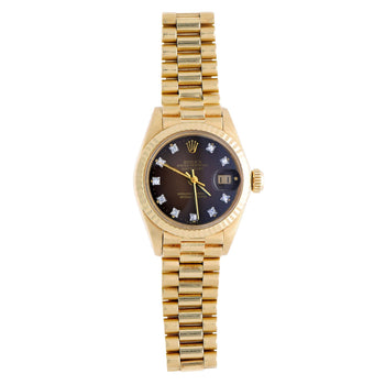 Vintage Rolex 6917 Datejust Presidential 23mm Brown Diamond Dial Gold Watch – Assay Jewelers
