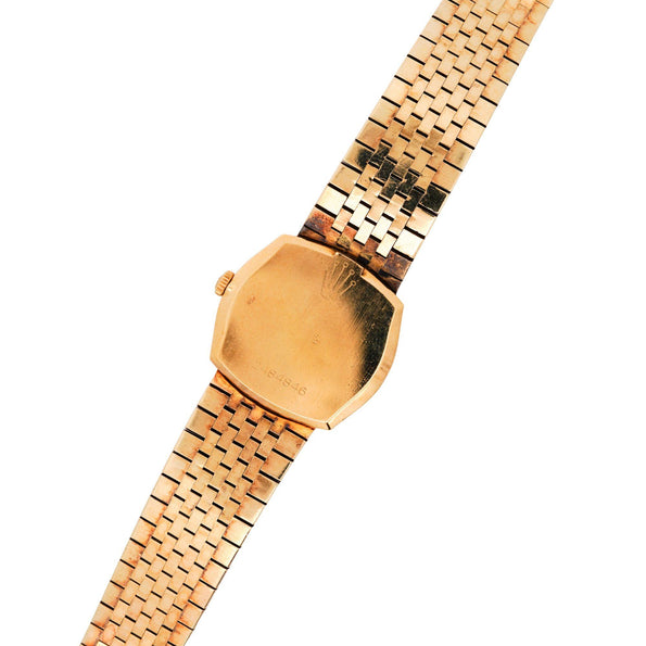Vintage Rolex Cellini Manual Gold Frosted Integral Bracelet Watch
