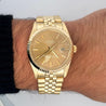 Vintage Rolex OP Date 34mm 14k Gold Champagne Dial Watch