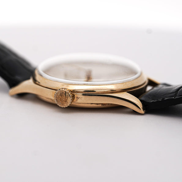 Vintage Rolex Precision 12325 Gold Manual Wind Sub Dial On Leather Watch