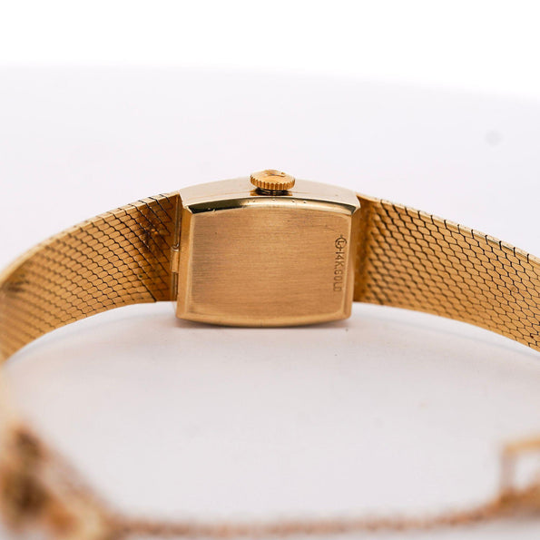 Vintage Rolex Precision 14K Yellow Gold Diamond Bezel Oval Manual Wind Watch