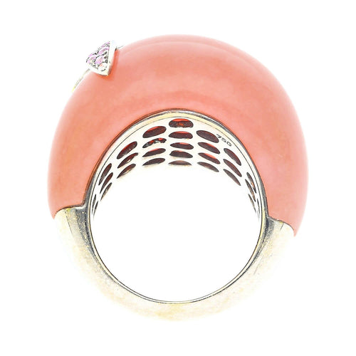 Wendy Yue Opal & Sapphire Dragonfly 18K White Gold Dome Ring