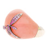 Wendy Yue Opal & Sapphire Dragonfly 18K White Gold Dome Ring