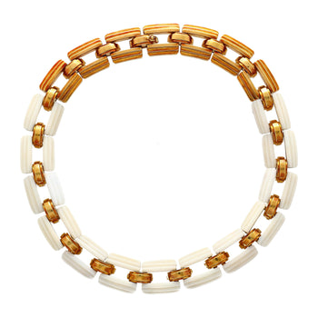 White Agate & 18K Yellow Gold Earring & Link Necklace Jewelry Set – Assay Jewelers