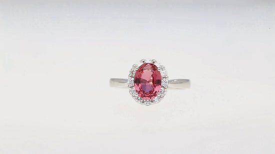 GIA Certified 1.81 Carat No-heat Padparadscha Sapphire & Diamond Ring