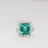 GIA Certified 8.17 Carat Tourmaline and Diamond Halo Square Shape Platinum Ring