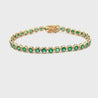 7.8 Carat Emerald Bezel Tennis Bracelet 5mm in 14K Yellow Gold