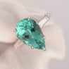 Tiffany & Co. 6.5 Carat Pear Cut Green-Blue Tourmaline and Diamond Platinum Ring