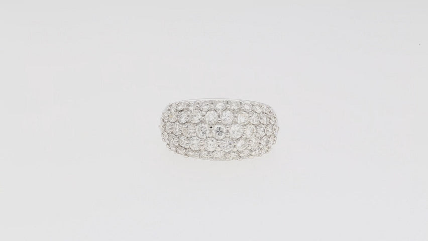 2.51 Carat Diamond Pavé Cluster Band Platinum Ring